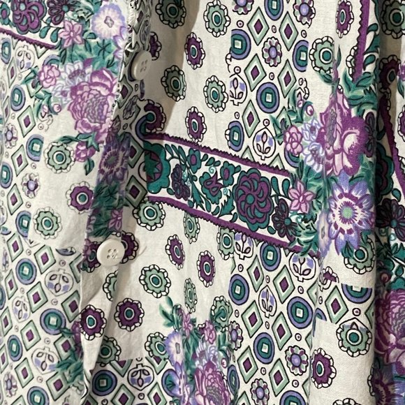 Vintage Casey and Max Purple and White Pattern Button Down M Medium - Picture 4 of 4